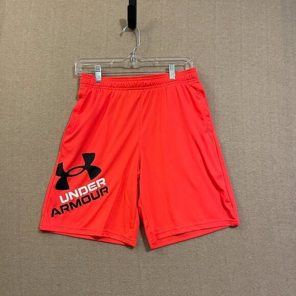 Under Armour Shorts Boy's XL Orange Elastic & Drawsting Waist Pockets - Picture 1 of 12